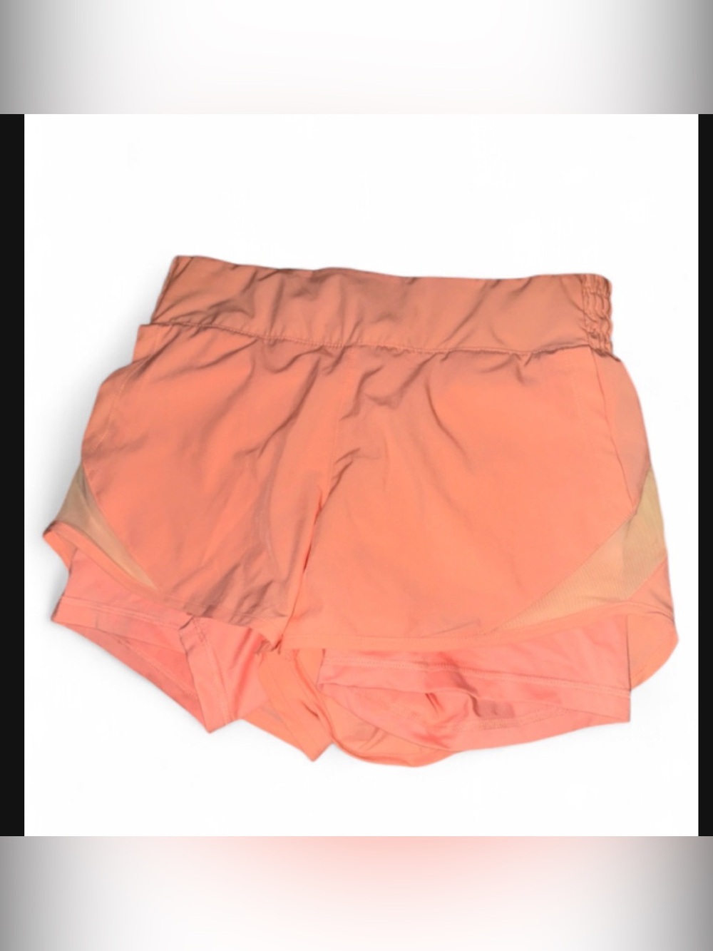 Apana Peach Coral Athletic Layered Shorts size M NWOT